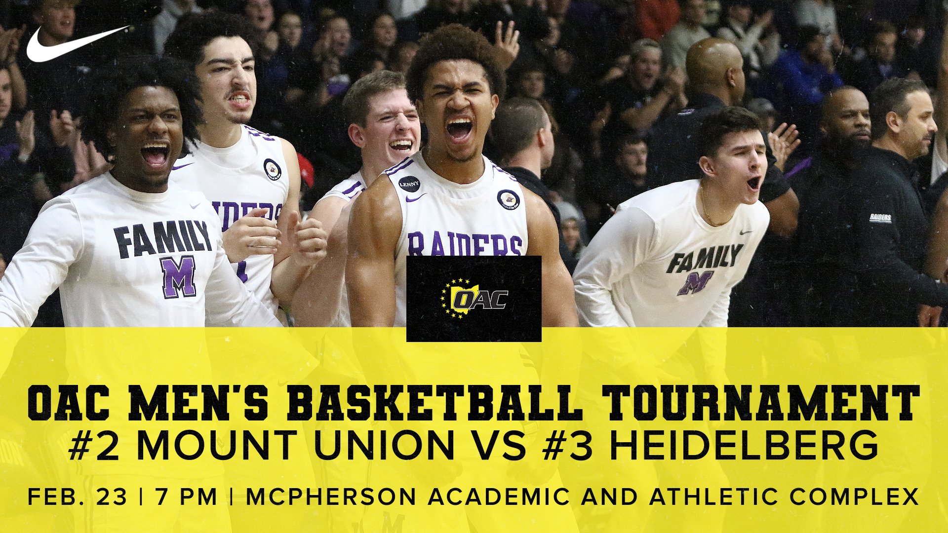 Men's Basketball OAC Tournament vs Heidelberg