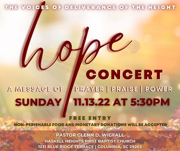 Hope Concert: A Message of Prayer, Praise, and Power