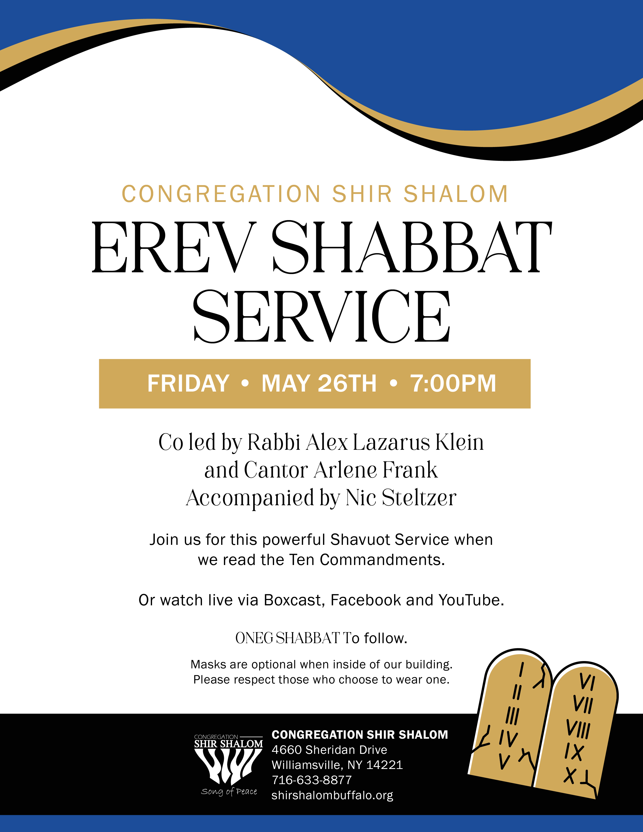 Erev Shabbat Shavuot Service Friday May 26 2023